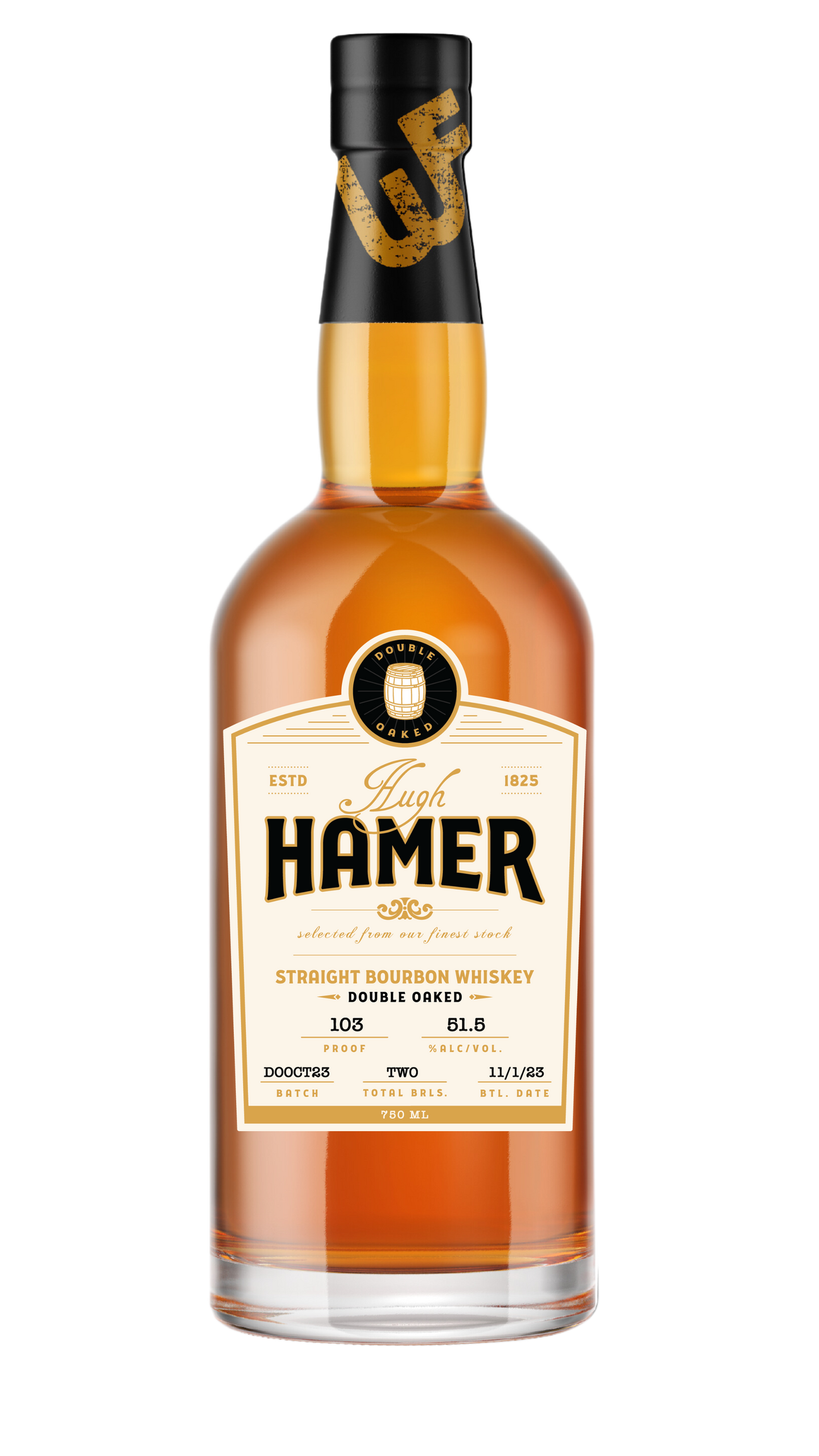 Hugh Hamer Straight Bourbon Double Oak 103 Small Batch